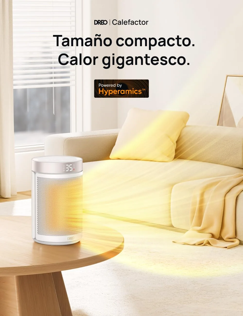 Vista 2 de Dreo Calefactor Cerámico 1500W Silencioso con Termostato Digital
