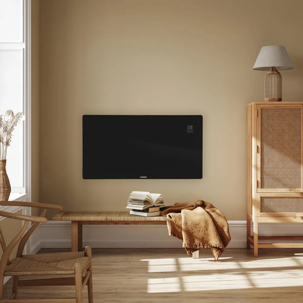 Vista 2 de VONROC Convector 2500W WiFi con Panel de Vidrio e IP24